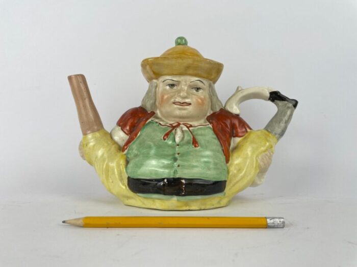 ceramic toby peg leg teapot staffordshire uk late 19th century 2