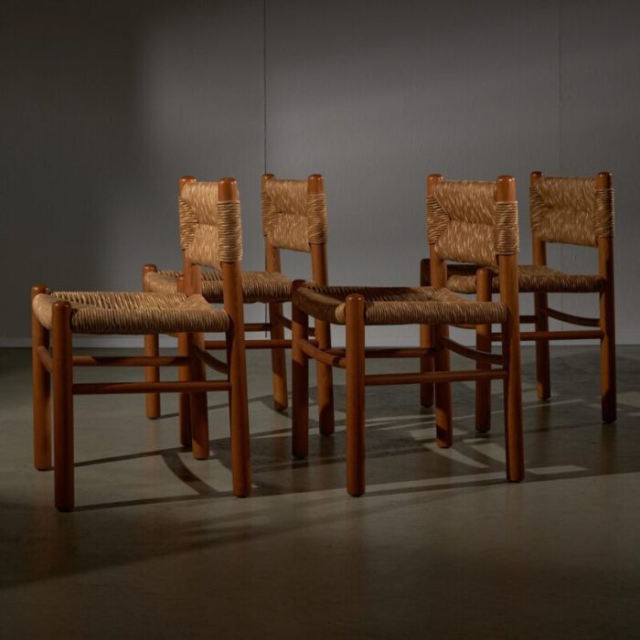 chair set in style of charlotte perriand 1960s set of 4 4385