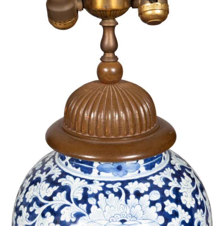 chinese blue and white porcelain table lamps a pair 2363