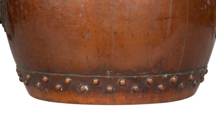 chinese copper and bronze barrel form planter 4579