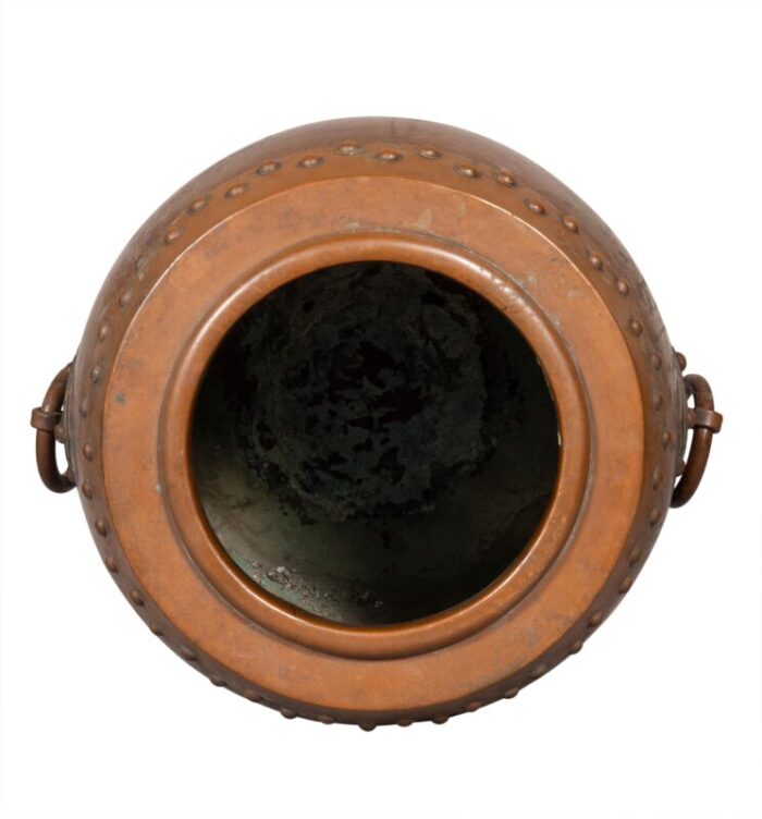 chinese copper and bronze barrel form planter 9804