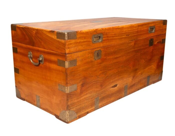 chinese export brass bound camphorwood chest 2843