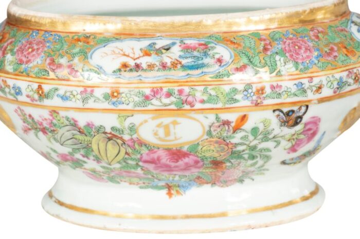 chinese export famille rose porcelain sauce tureen and underplate 2 pieces 4878