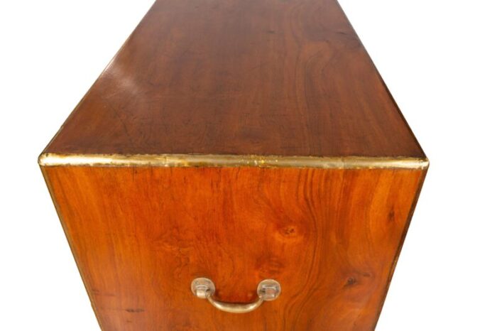 chinese export mahogany and brass inlaid campaign chest 7490