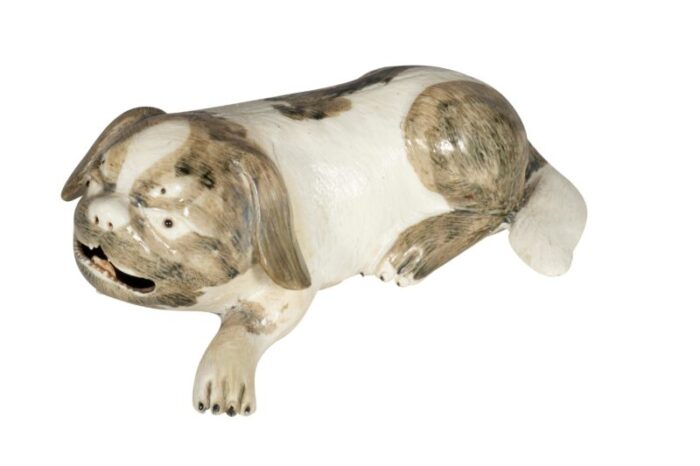 chinese export porcelain puppies a pair 9588