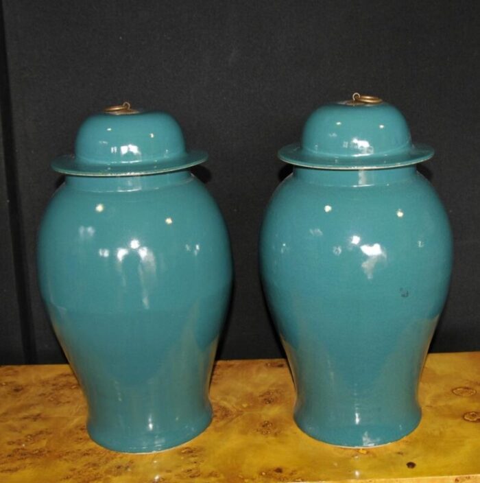 chinese kangxi porcelain ginger urns set of 2 1