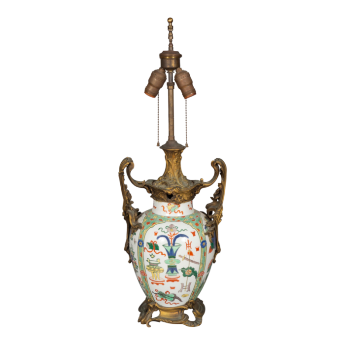 chinese porcelain table lamp with french bronze mounts 3668