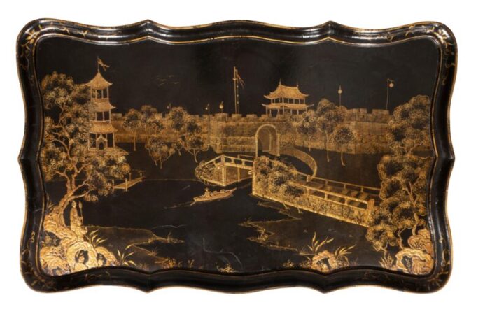 chinoiserie decorated lacquer coffee table 4316