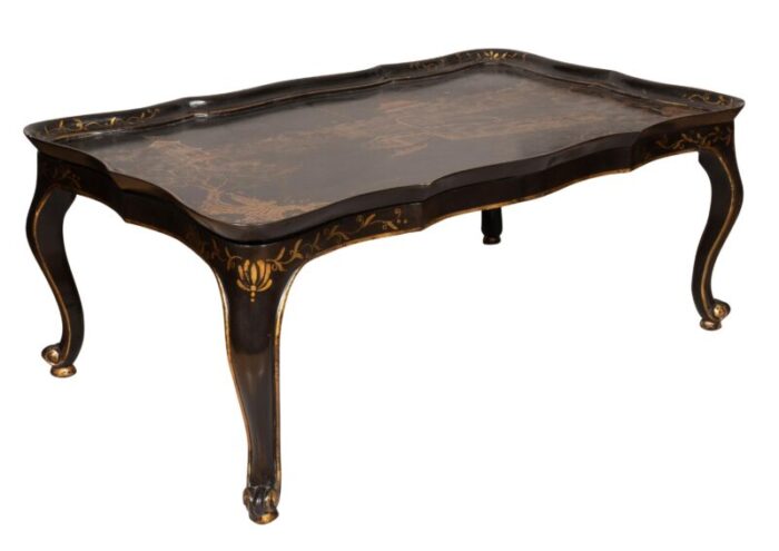 chinoiserie decorated lacquer coffee table 7867