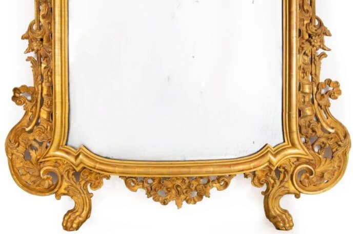 circa 1760 italian rococo giltwood wall mirror probably milan 71 h x 56 w 7034