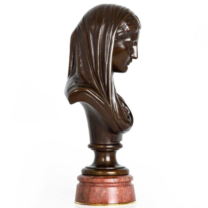 circa 1880 antique french bronze sculpture bust by eugene aizelin 3315