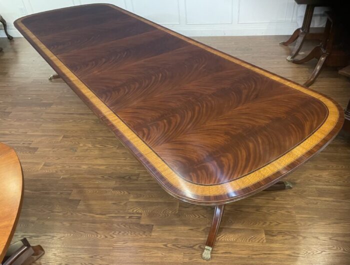 classic double pedestal mahogany dining table by leighton hall showroom sample 0448