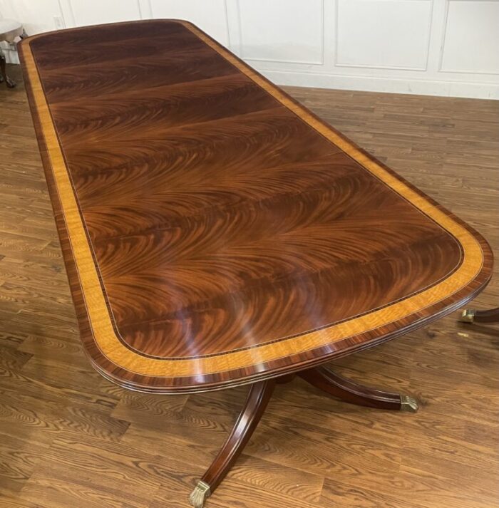 classic double pedestal mahogany dining table by leighton hall showroom sample 0723