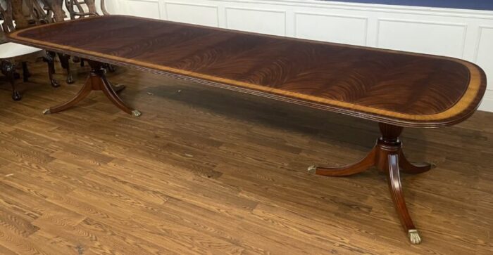 classic double pedestal mahogany dining table by leighton hall showroom sample 5256