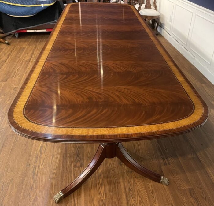 classic double pedestal mahogany dining table by leighton hall showroom sample 5263