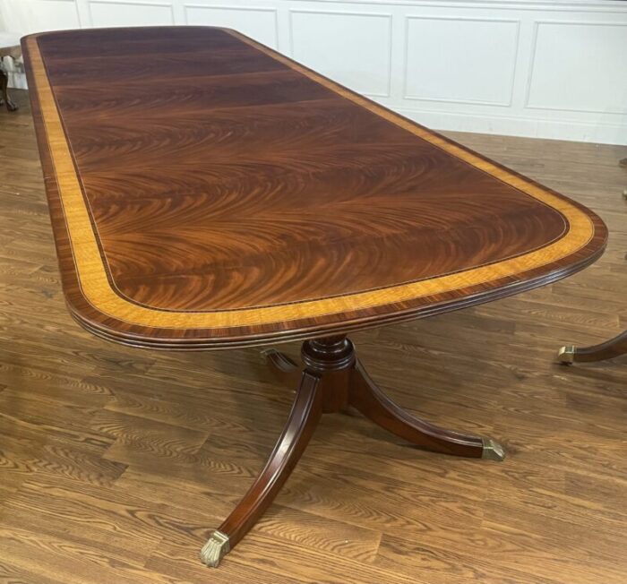 classic double pedestal mahogany dining table by leighton hall showroom sample 8037