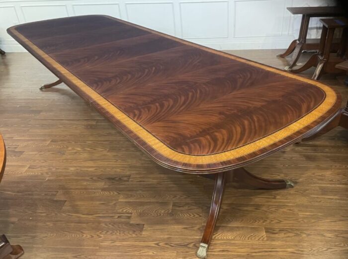 classic double pedestal mahogany dining table by leighton hall showroom sample 8043