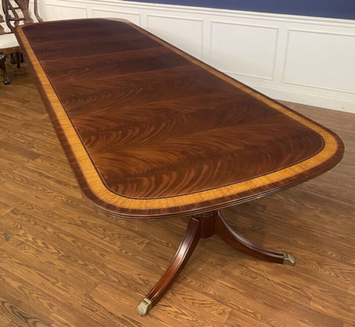 classic double pedestal mahogany dining table by leighton hall showroom sample 8353