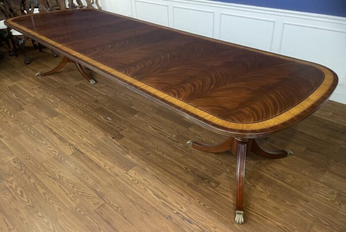 classic double pedestal mahogany dining table by leighton hall showroom sample 8862