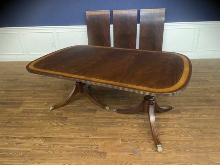 classic double pedestal mahogany dining table by leighton hall showroom sample 9073