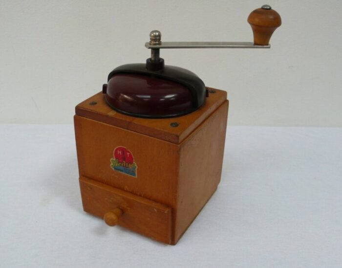 coffee grinder with bakelite lid from armin troesser germany 1940s 1