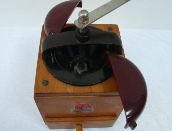 coffee grinder with bakelite lid from armin troesser germany 1940s 3