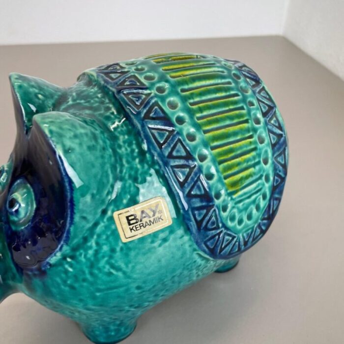 colorful fat lava pottery piggy bank attributed to bay ceramics germany 1970s 10