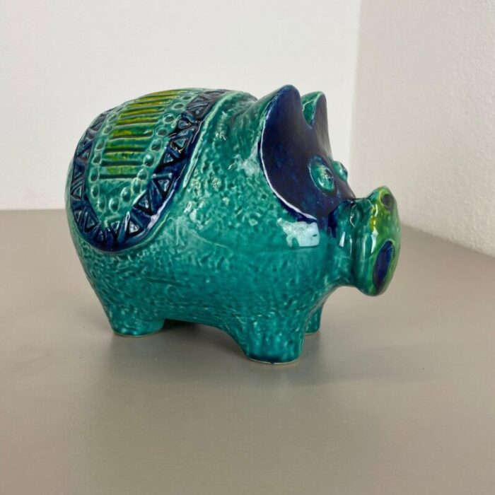 colorful fat lava pottery piggy bank attributed to bay ceramics germany 1970s 3