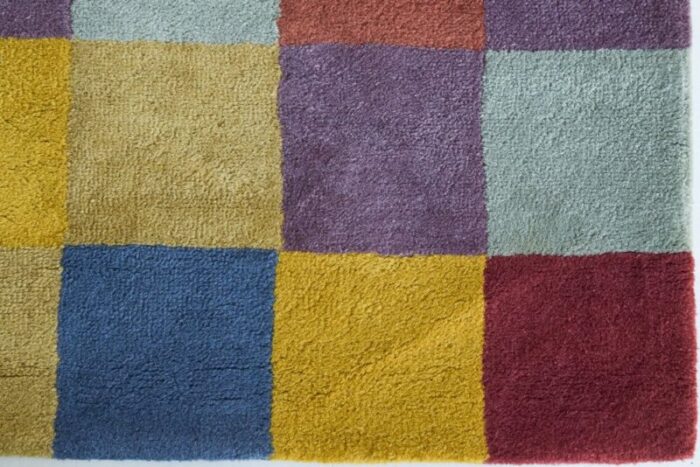 colourful chequered handwoven rug 3