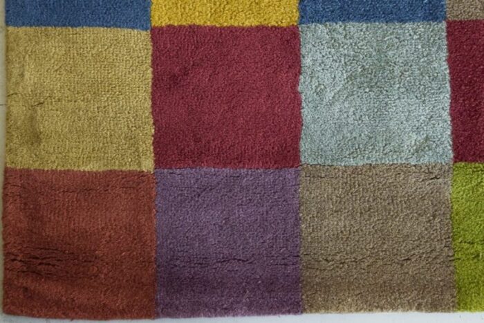 colourful chequered handwoven rug 4