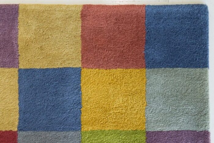 colourful chequered handwoven rug 5