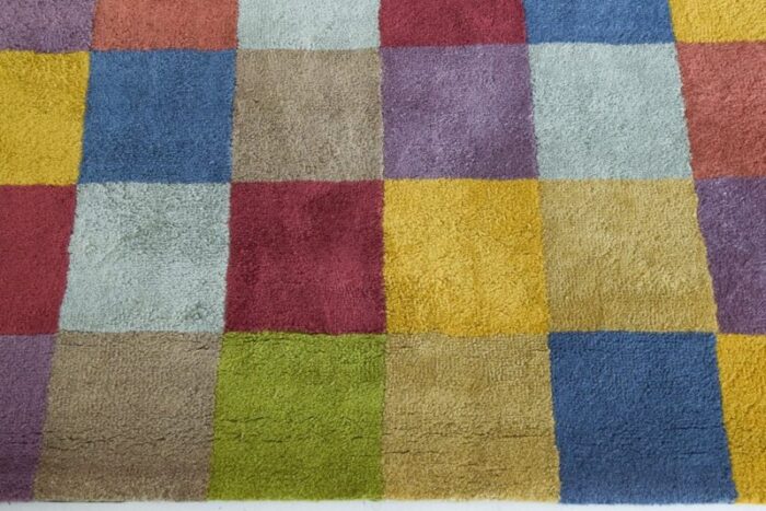 colourful chequered handwoven rug 7