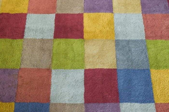 colourful chequered handwoven rug 8