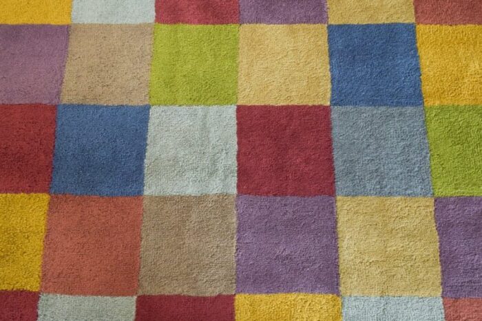 colourful chequered handwoven rug 9