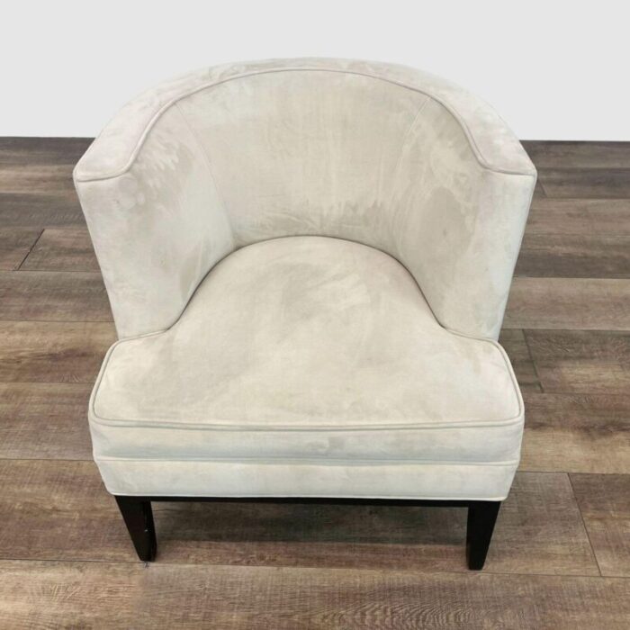 contemporary beige barrel back accent chair 0311