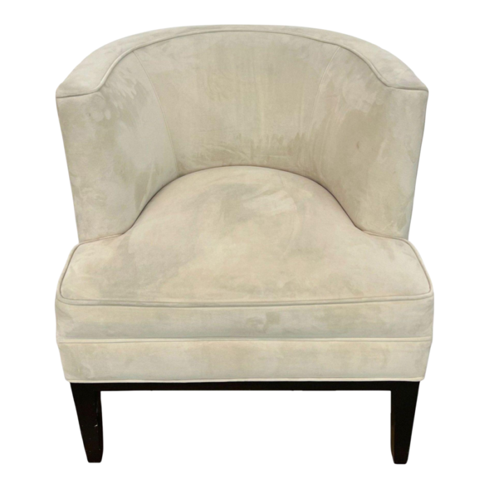 contemporary beige barrel back accent chair 3049