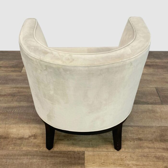 contemporary beige barrel back accent chair 6511