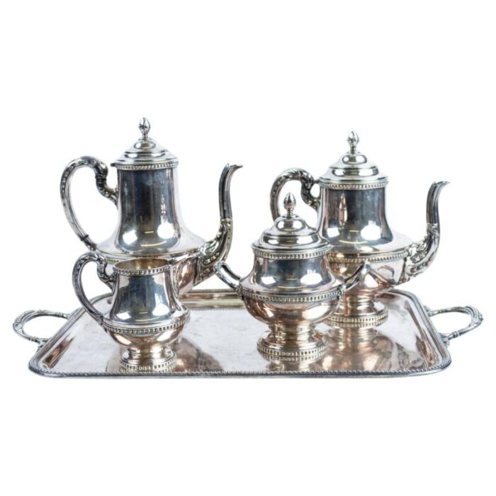 continental silver plated coffee tea serving set set of 5 1