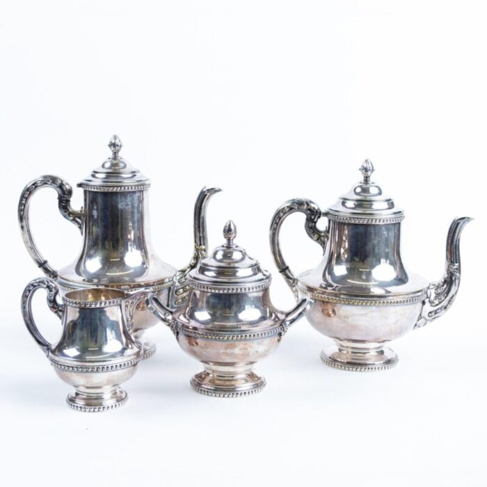 continental silver plated coffee tea serving set set of 5 4