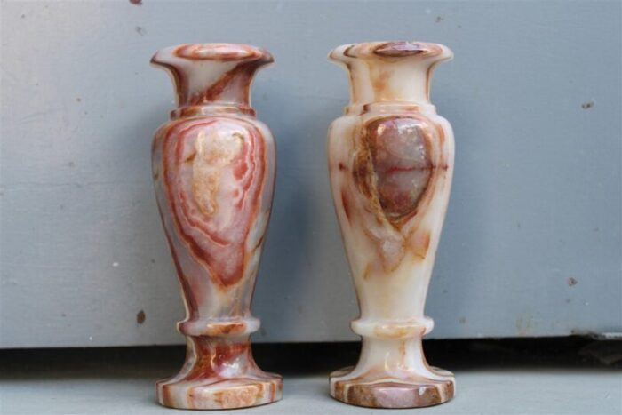 couple of vases in zebrato zebrato by angelo mangiarotti 1960 set of 2 1