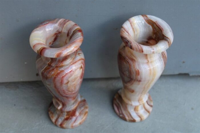 couple of vases in zebrato zebrato by angelo mangiarotti 1960 set of 2 2