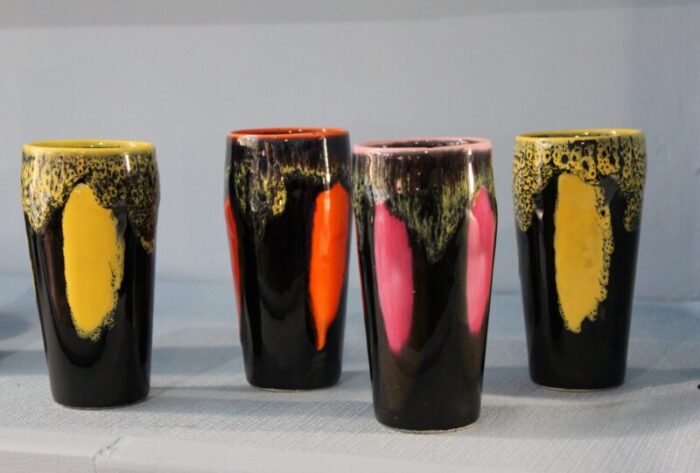 cups attributed to valluris 1950s set of 4 1