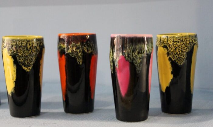 cups attributed to valluris 1950s set of 4 4