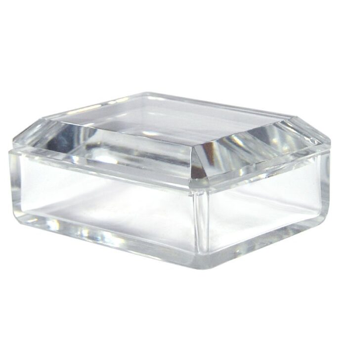 cut crystal glass box from val st lambert belgium 1950s 1