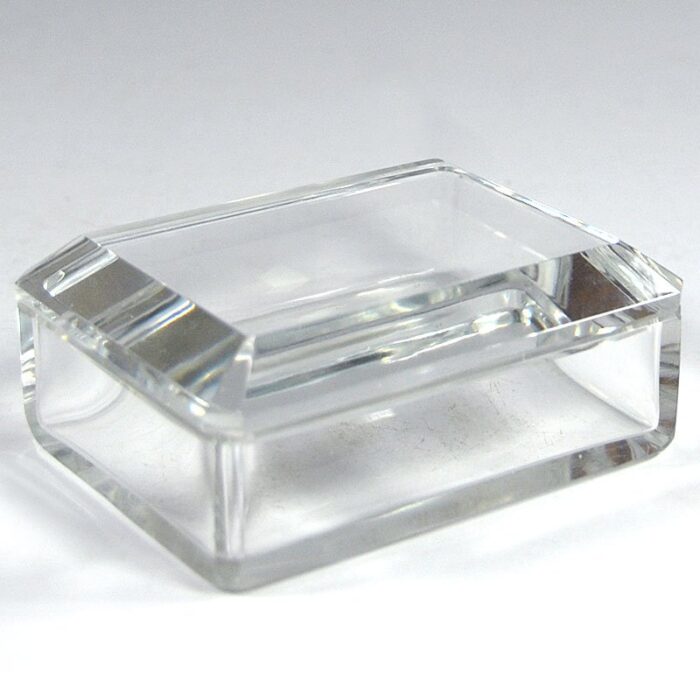 cut crystal glass box from val st lambert belgium 1950s 2