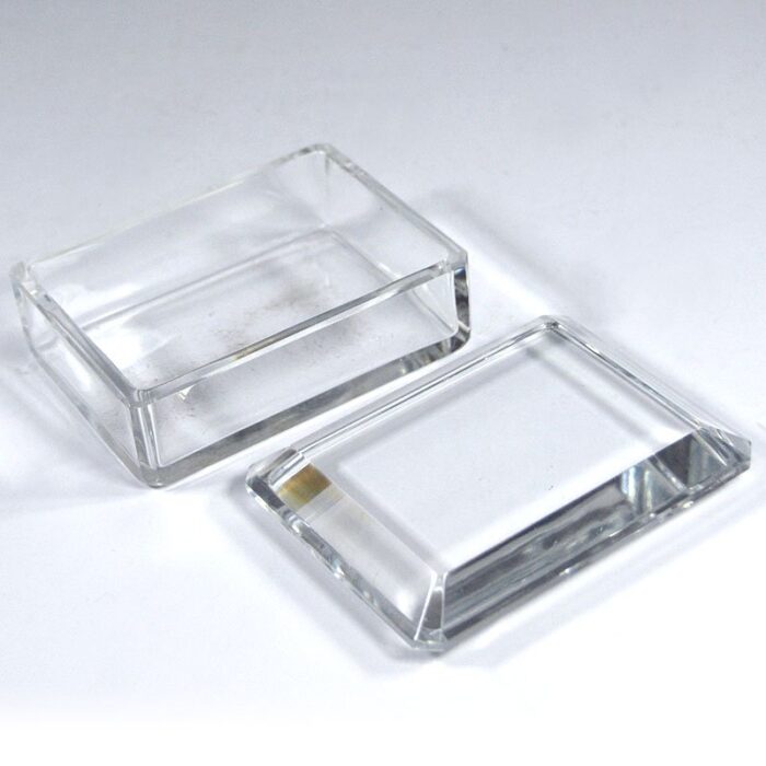 cut crystal glass box from val st lambert belgium 1950s 3