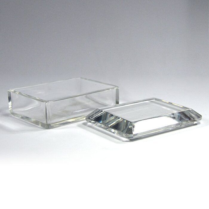 cut crystal glass box from val st lambert belgium 1950s 6