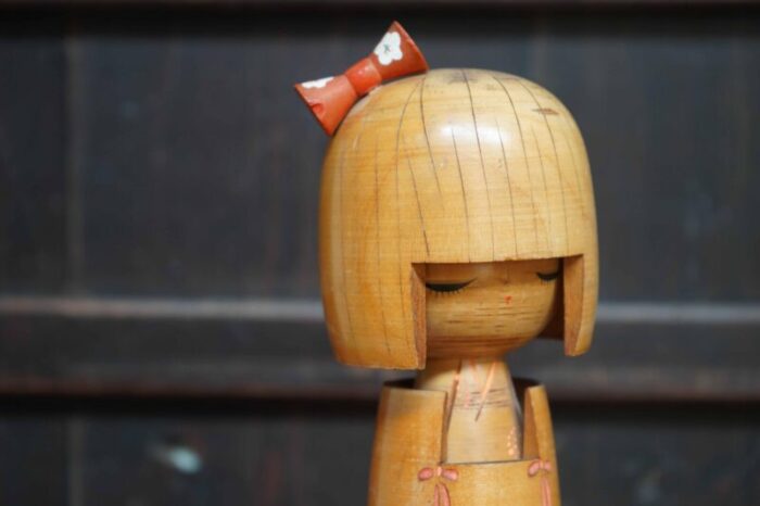 cute creative kokeshi by tomio ishida japan 1960s 3289