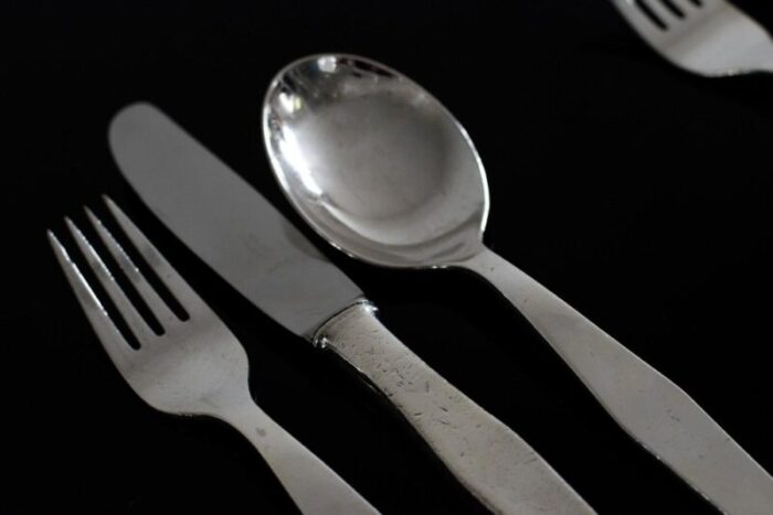 cutlery set for six people in silver nickel by gio ponti for krupp italy 1950s set of 18 11