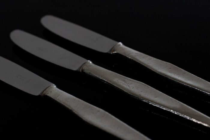 cutlery set for six people in silver nickel by gio ponti for krupp italy 1950s set of 18 13